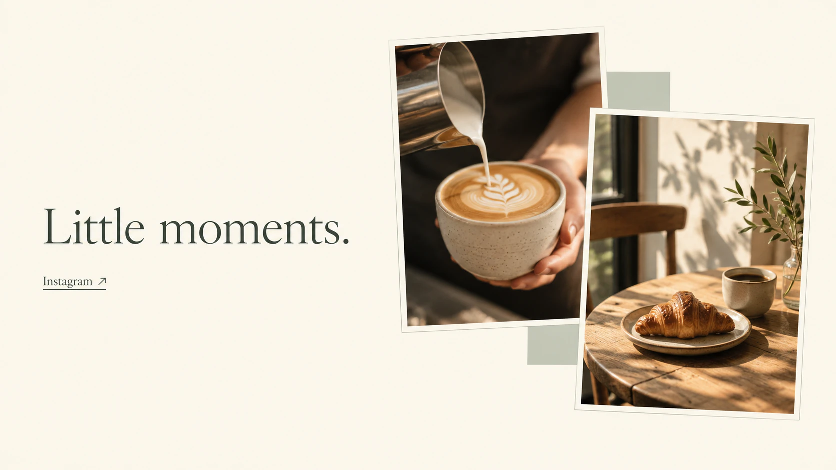 Milk being poured into a handmade cup of coffee